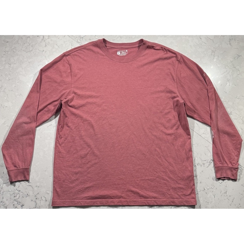 Carhartt K231 Loose Fit Long Sleeve T-Shirt Mens XL Pink Heather Red Hibiscus